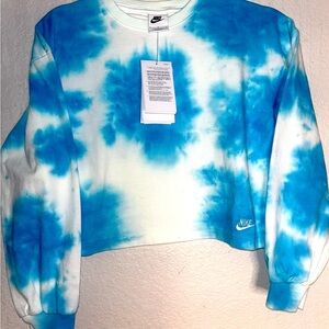 Nike Women's Blue Tie-Dye Top
